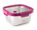 Tupper cuadrado de acero inoxidable y tapa cristal - Cocuisine