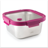 Tupper cuadrado de acero inoxidable y tapa cristal - Cocuisine